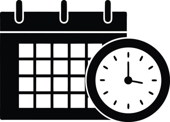  clock and calendar vector