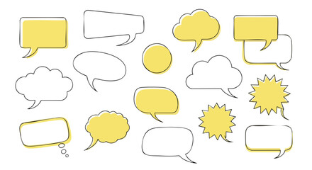 Obraz premium Trendy speech bubbles for your website or social media content, adding visual interest with engaging communication