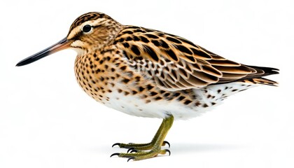 Observing the shorebird species common snipe in its natural habitat wetlands wildlife photography side view avian behavior