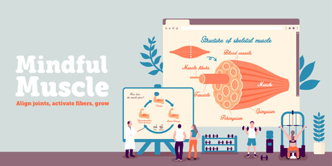Fitness-themed vector banner illustration