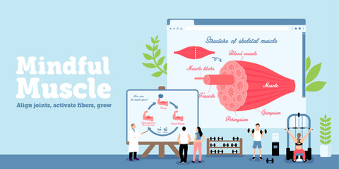 Fitness-themed vector banner illustration