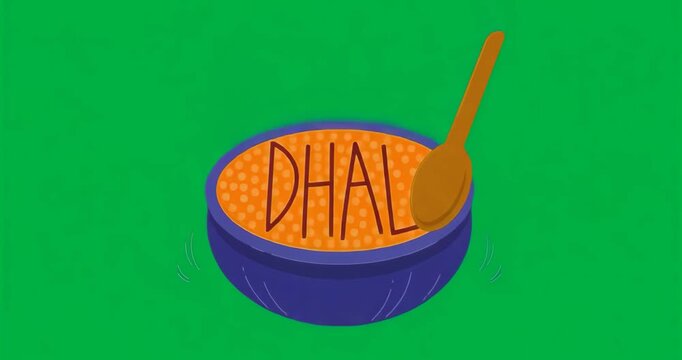 Motion lines starting dhal bowl shaking and pulsing showing vibration on transparent backdrop