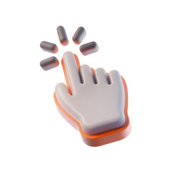 3D Hand Pointer Cursor Icon &ndash; Transparent Background