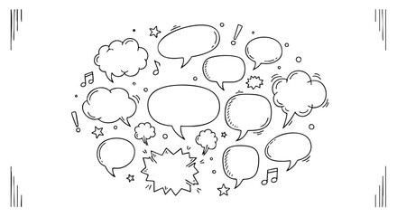 Blank speech bubbles and comic elements create dynamic space for your message ideas