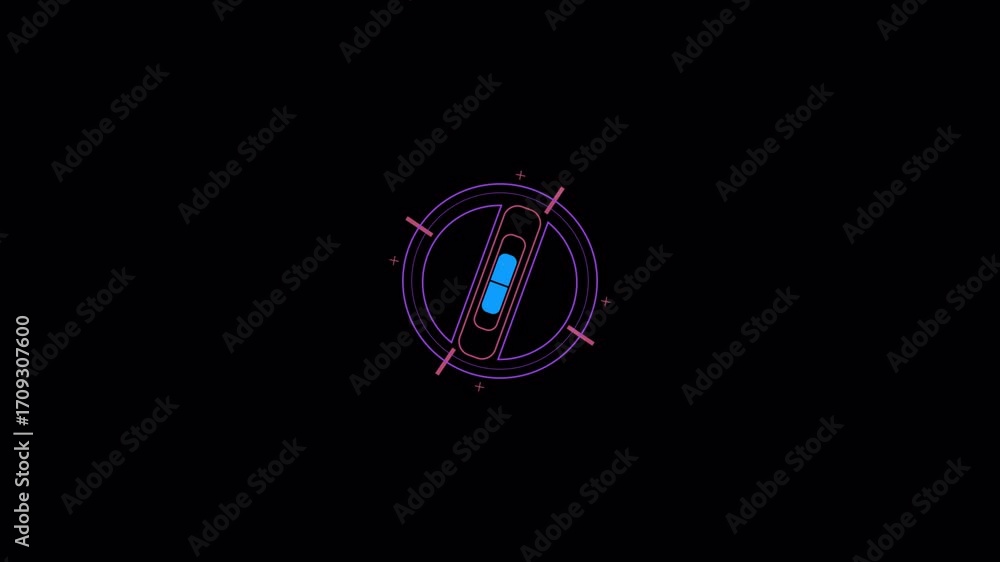 Poster futuristic hud element animation - sci-fi interface design.