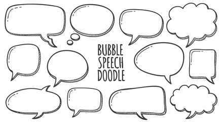 Hand drawn speech bubbles and thought clouds for creative communication and design projects