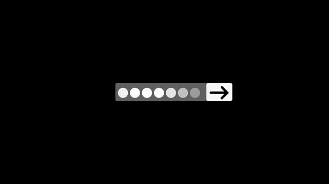 Horizontal dots menu Circle loading bar Download progress, preloader animation. Loading circle on black background