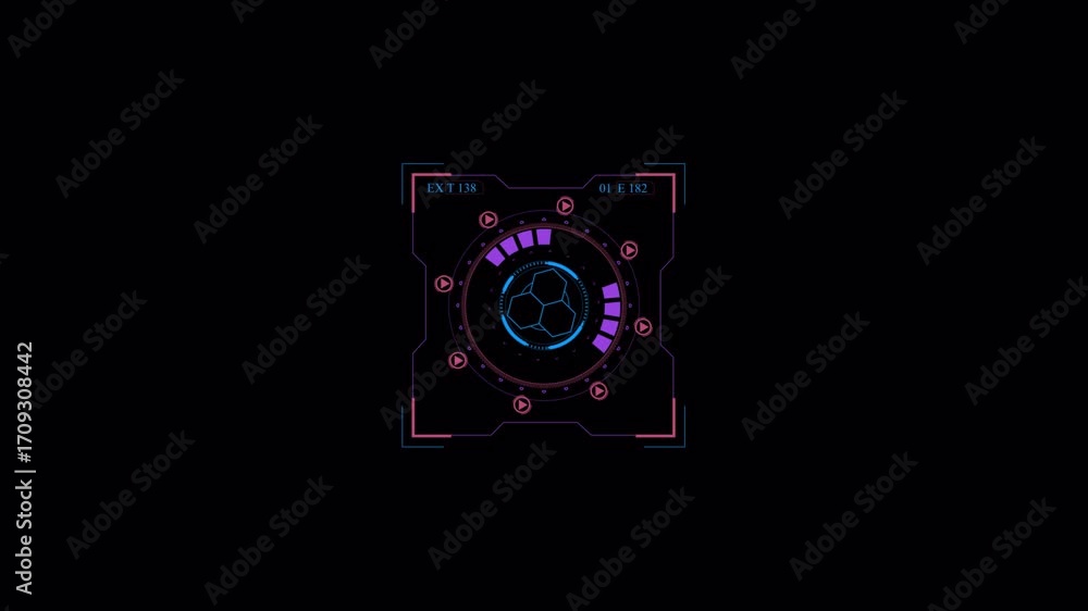 Poster futuristic hud element animation for sci-fi visuals and technology projects.