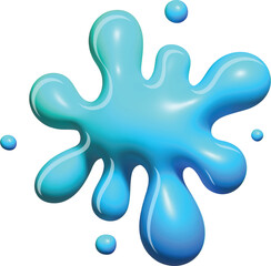 Glossy Blue Paint Splash Isolated on Vector File