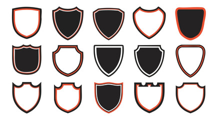Modern shield emblem collection for security, protection, and branding projects