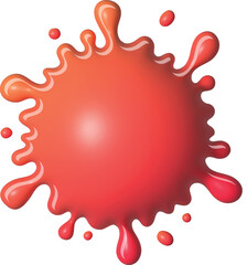 Glossy Red Paint Splash Isolated on Vector File
