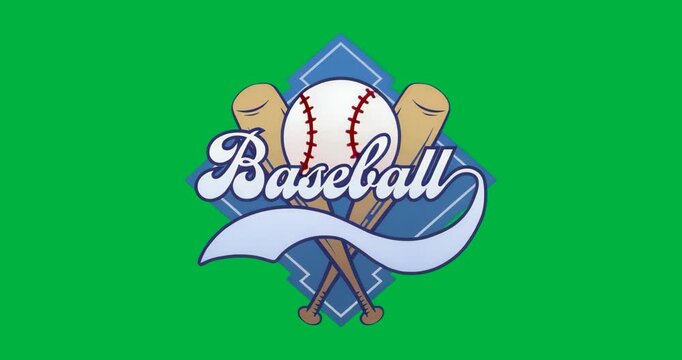 Opening transparent canvas revealing baseball emblem, glitch pulsing, fading into crisp logo