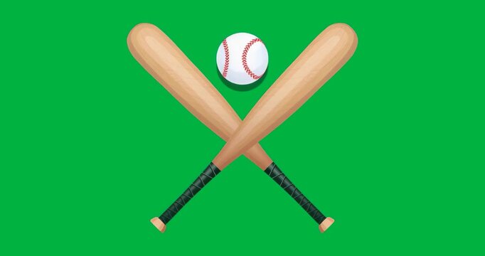 displaying crossed bats and baseball emblem glowing blue outline on transparent background