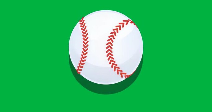 On start stylized white baseball rotating clockwise to show seam progression against turquoise glow