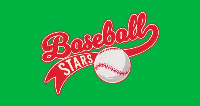 On transparent field, blue cloud appearing, pulsing baseball spinning revealing Baseball Stars logo