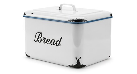 Vintage white bread box, kitchen storage, rustic charm