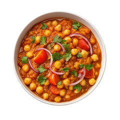Bowl of Chickpea Curry Chana Masala with Tomatoes and Onions indian food vegetarian