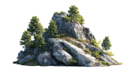 Rocky outcrop with pine trees