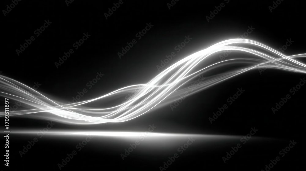 Wall mural elegant abstract background of pure clean silver waves in low resolution