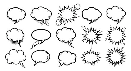 Dynamic Comic Book Speech Bubbles and Explosions for impactful communication and design © Avoxel