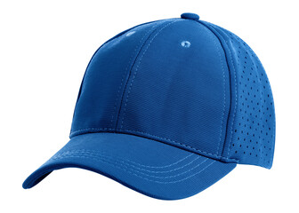 Closeup of the fashion blue cap isolated on transparent background.
