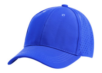 Closeup of the fashion blue cap isolated on transparent background.
