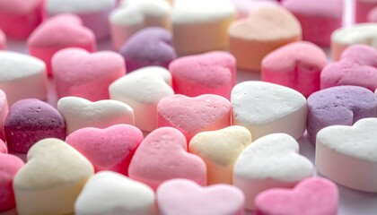 Close-up colorful heart candies