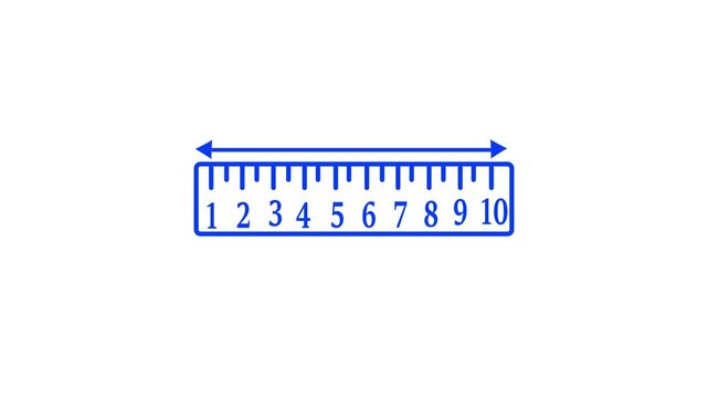 video animation black icon ruler and arrow measurement concept, on a green chroma key background