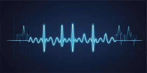 Obraz premium Medical heartbeat cardiogram showing the pulse of life on a monitor