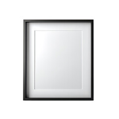 Empty white square picture frame with a black border