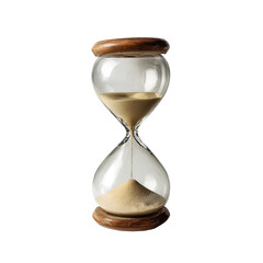 Clear hourglass with light beige sand