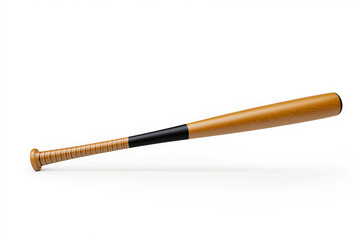 Classic wooden baseball bat isolated on a white background, ready for action, perfect for sports promotions, team branding, and game day excitement