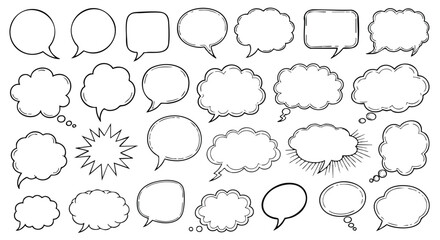 Communicate your message with these hand drawn speech bubbles for social media and presentations galore