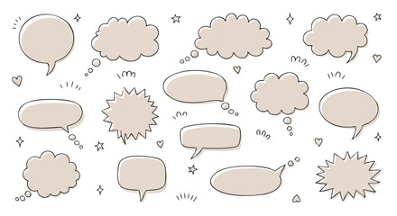 Whimsical speech bubbles and thought clouds inspire creative communication and idea generation