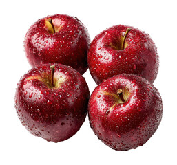 Freshly washed red apples kitchen table food isolated on transparent background