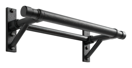 Strength training bar installation home gym product isolated on transparent background