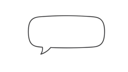Fototapeta premium A simple, hand-drawn outline of a speech bubble with rounded corners and a pointed tail.