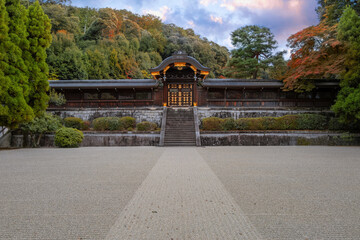 Sennyuji Temple with beautiful foliage in autumn in Kyoto, Japan
