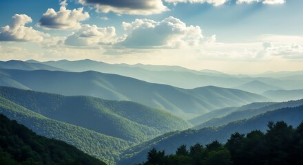 Fototapeta premium Majestic Mountain Range Scenery.