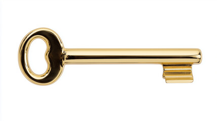 Gold key with transparent background