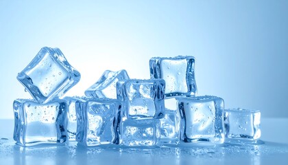 Obraz premium Ice cubes close-up