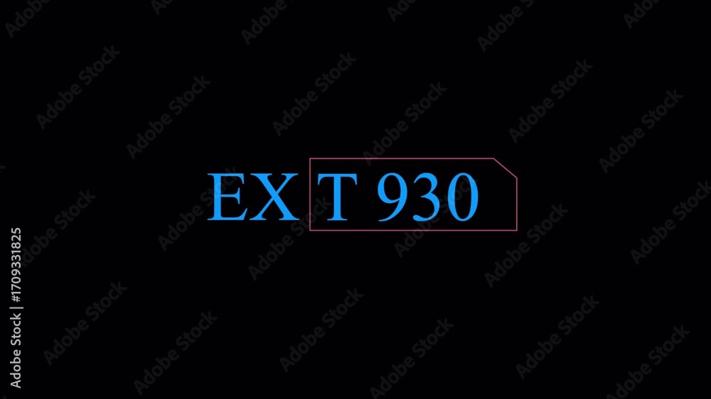 Poster ext t series numbered text on black backgrounds for visuals.