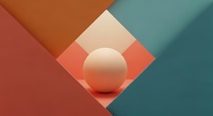 Single Egg Centered in Geometric Design.