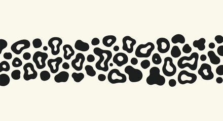 Modern black shapes pattern on cream background creates an eye-catching abstract design for your projects