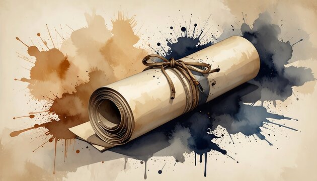 Aged scroll on textured background