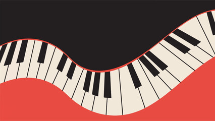 Illustration Of A Curved Piano With A Blank Background Vector Design Template © BedRoses