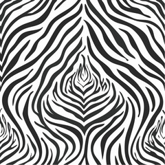 Fototapeta premium Zebra monochrome seamless pattern. Vector animal skin print. Fashion stylish organic texture. 4