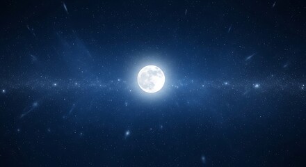 Fototapeta premium Full Moon in a Dark Night Sky.