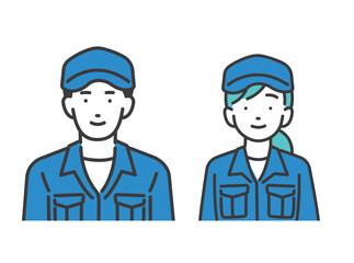 男女の作業員のベクターイラスト素材