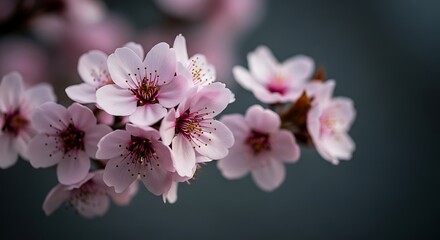 Obraz premium Close Up of Delicate Pink Blossoms.